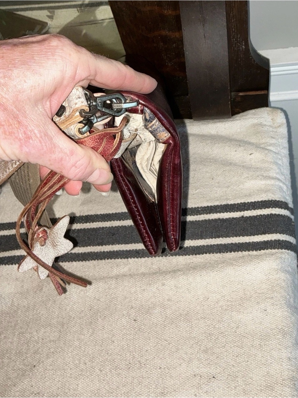 NWT Bed Stu Cadence Wallet Wristlet Crossbody Bag Red Americana Rustic MSRP $198 - Picture 9 of 15
